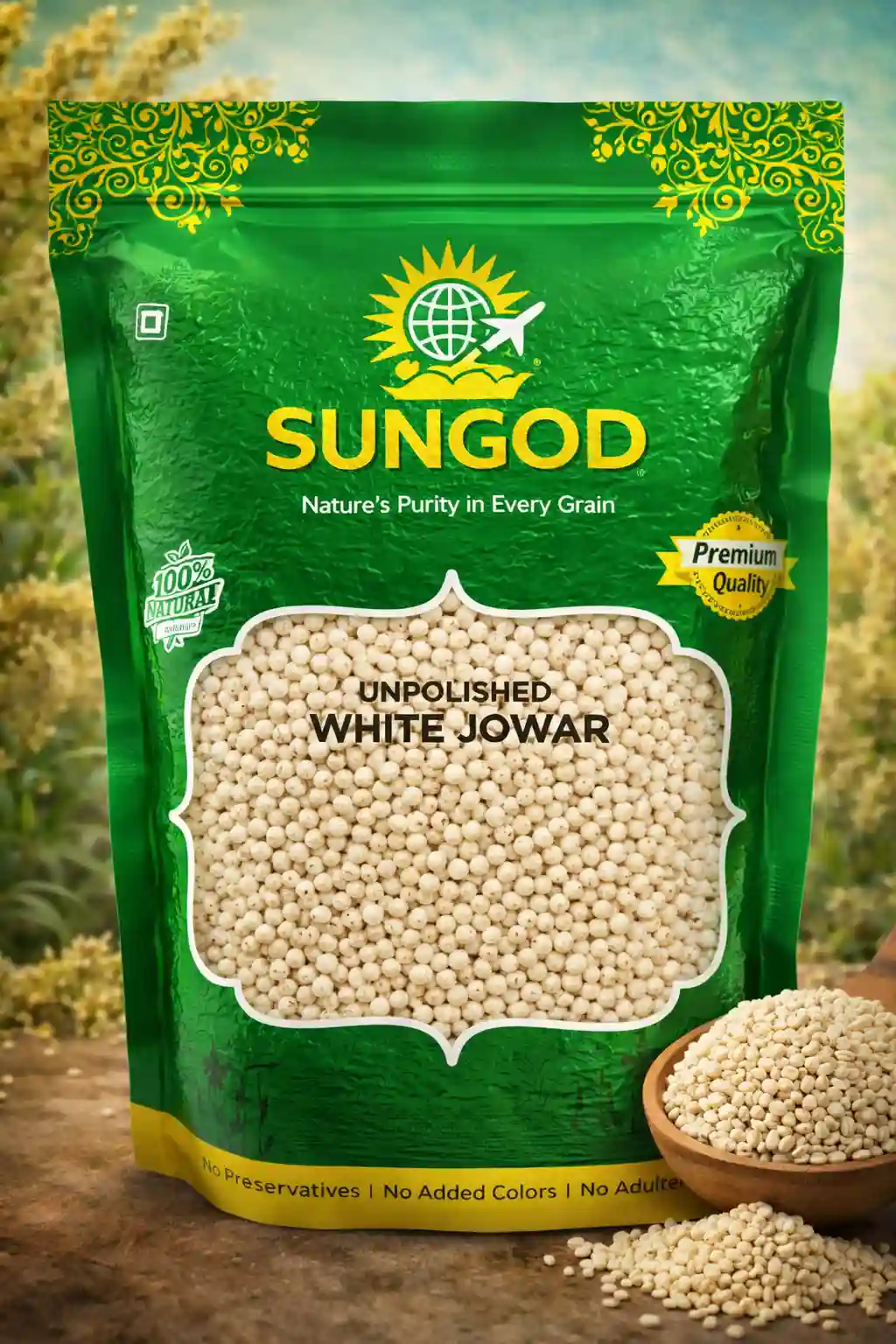 White jowar 1KG (తెల్ల జొన్నలు)